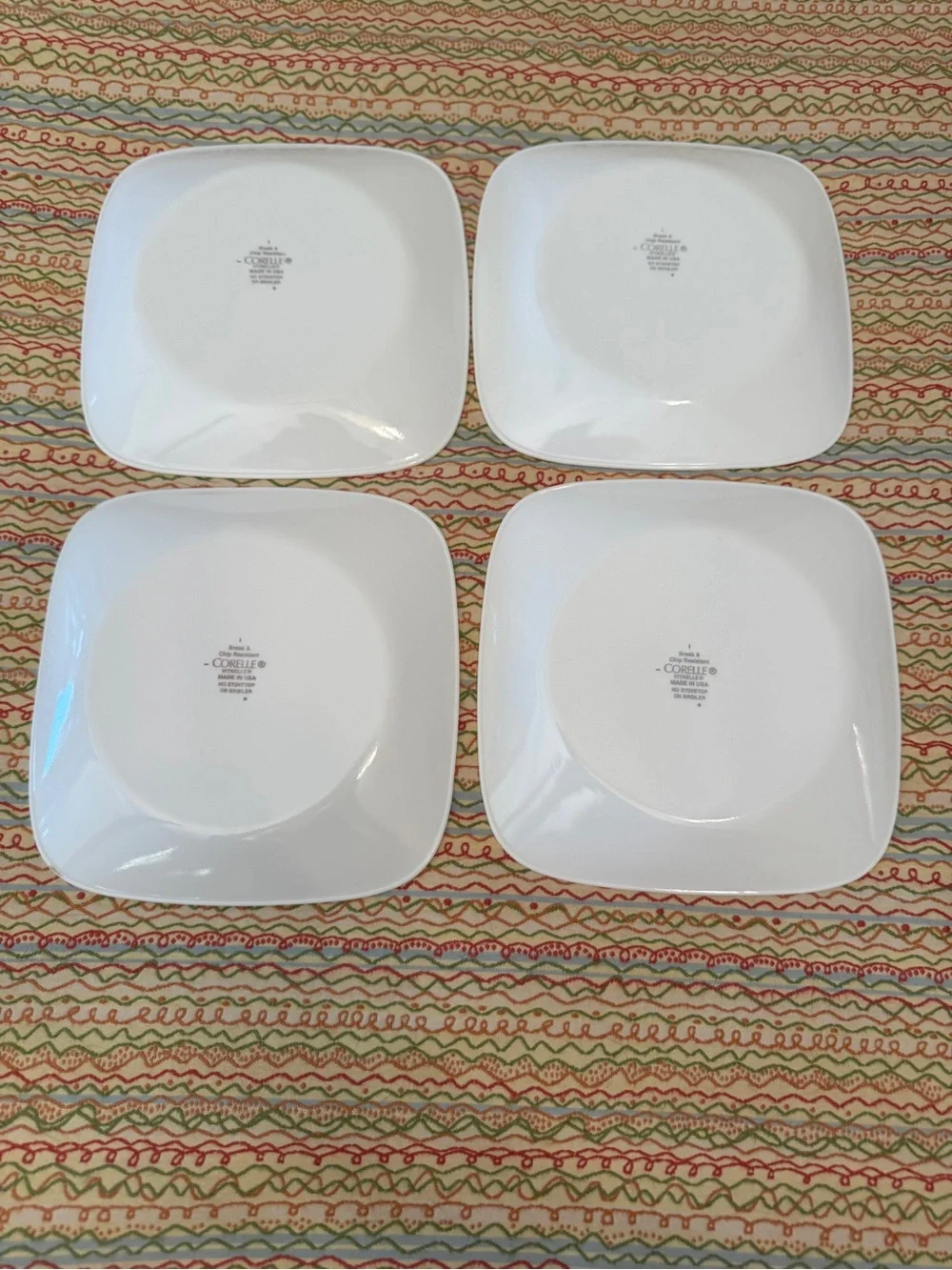 ✨ Vintage Corelle Pure White 6.5” Square Appetizer Plates - Set of 4